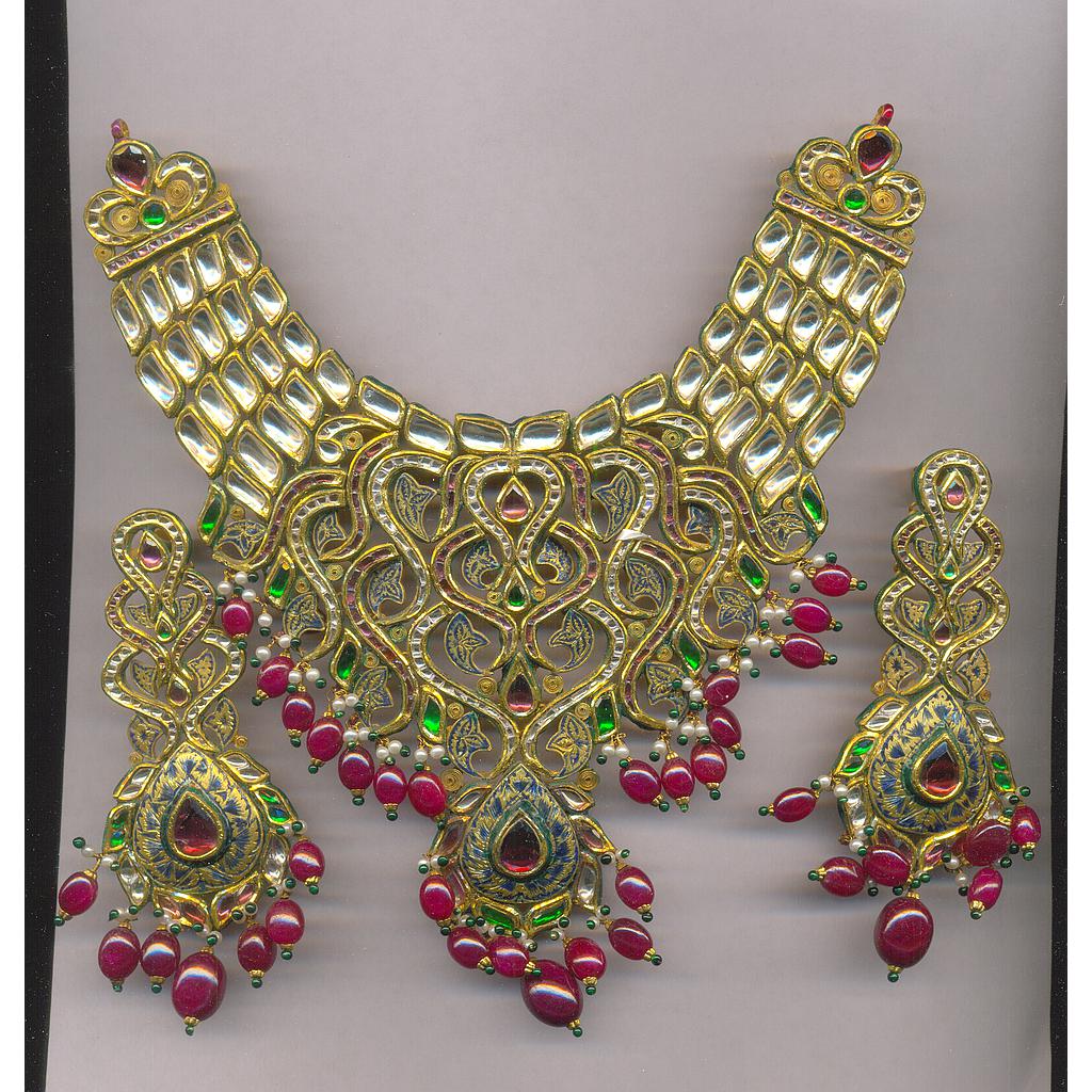 GOLD HALF SET ROUND KUNDAN FANCY