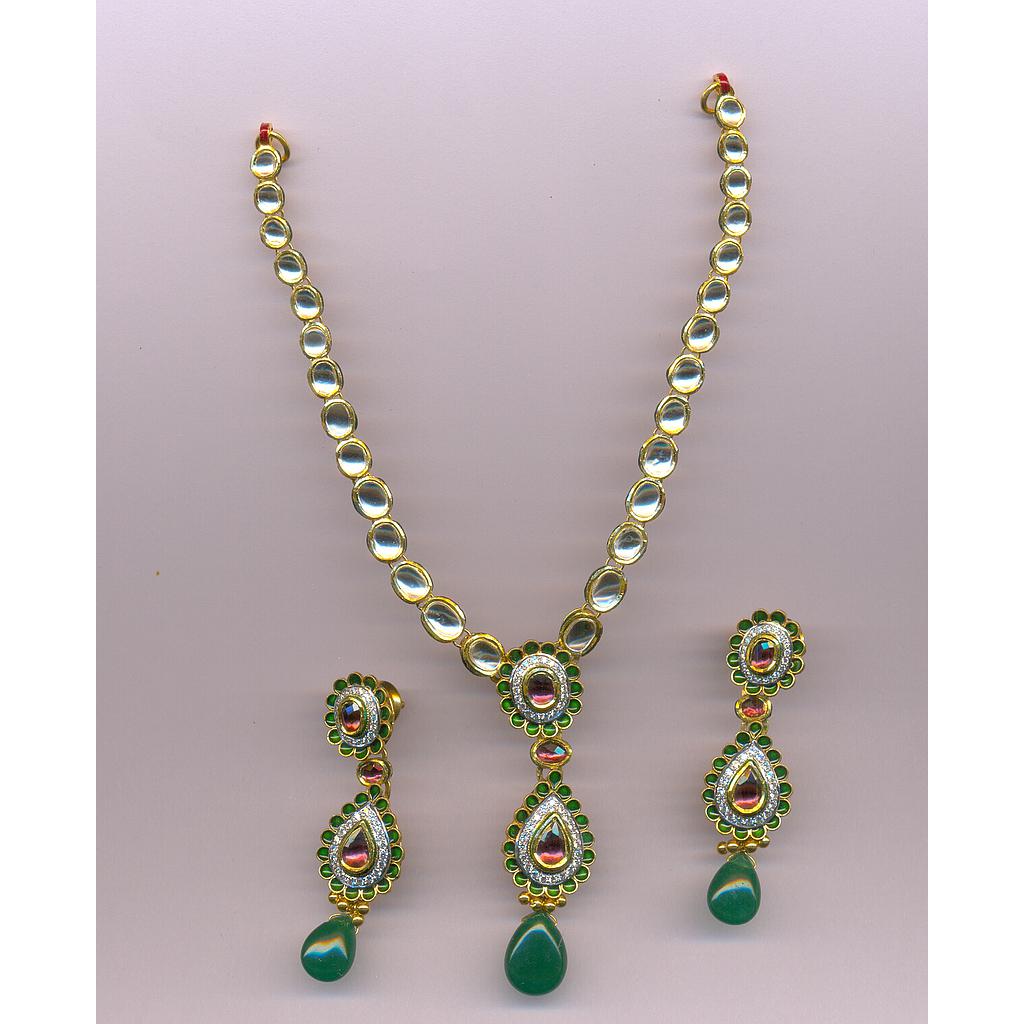 GOLD HALF SET ROUND KUNDAN FANCY