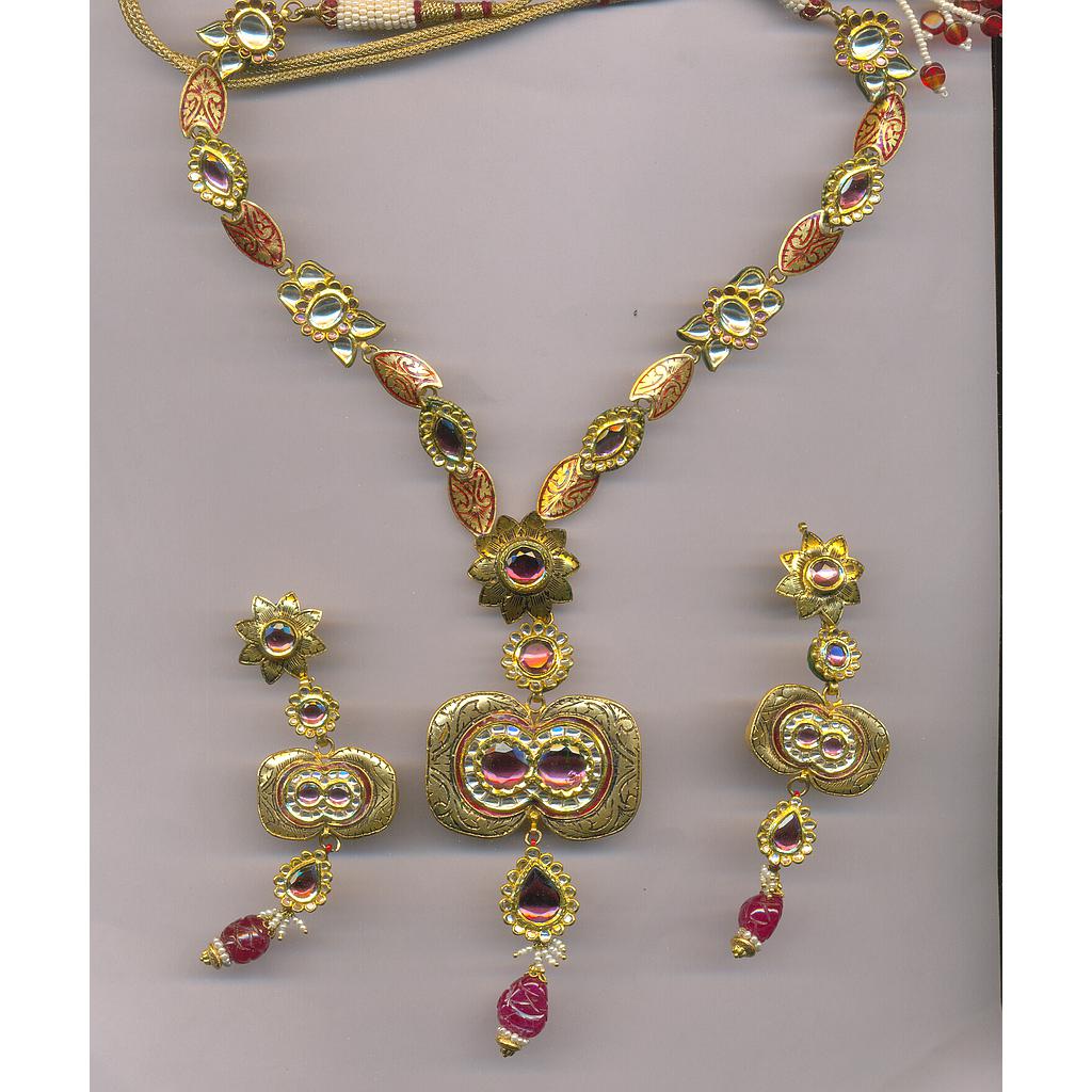 GOLD HALF SET ROUND KUNDAN FANCY