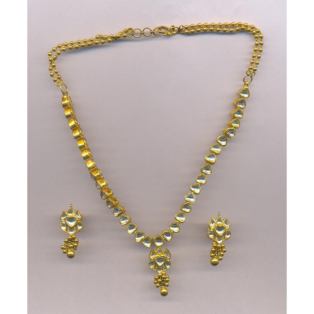 GOLD HALF SET ROUND KUNDAN FANCY