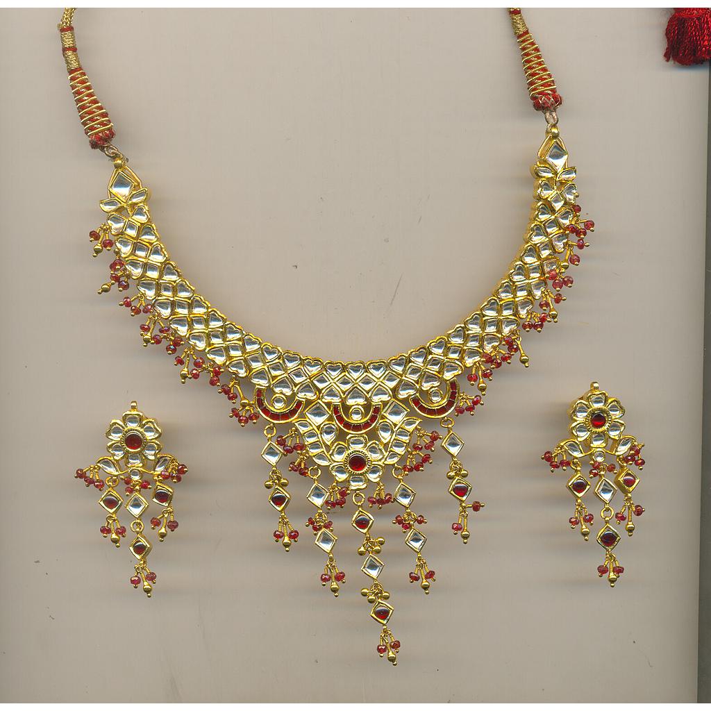 GOLD HALF SET ROUND KUNDAN FANCY