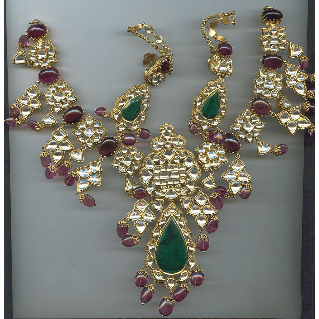 GOLD HALF SET ROUND KUNDAN FANCY