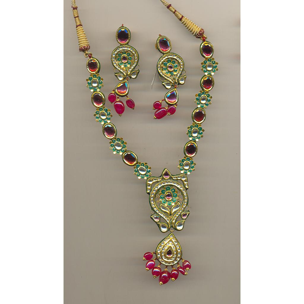 GOLD HALF SET ROUND KUNDAN FANCY