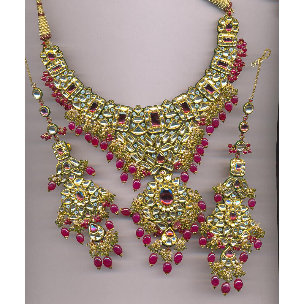 GOLD HALF SET ROUND KUNDAN FANCY