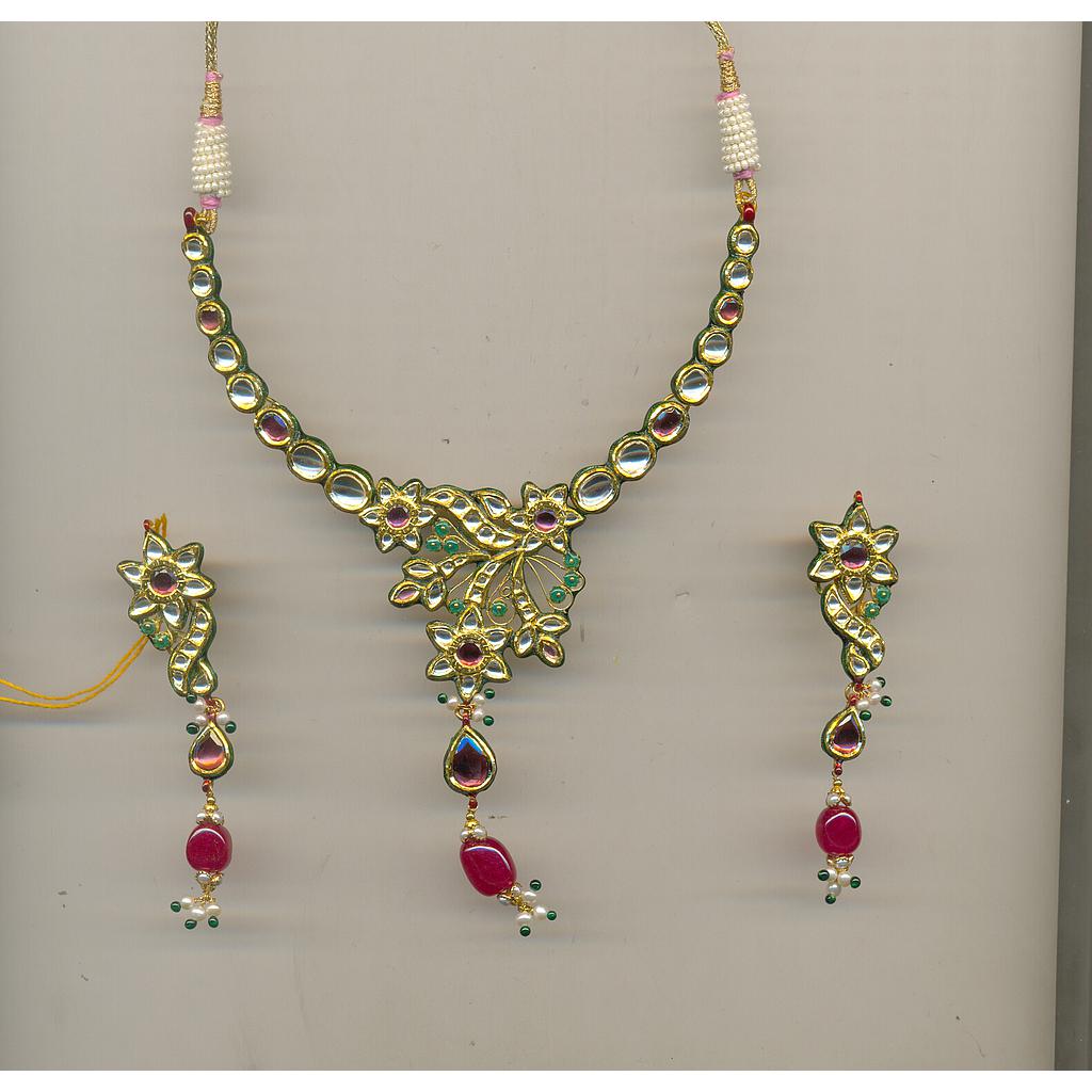 GOLD HALF SET ROUND KUNDAN FANCY