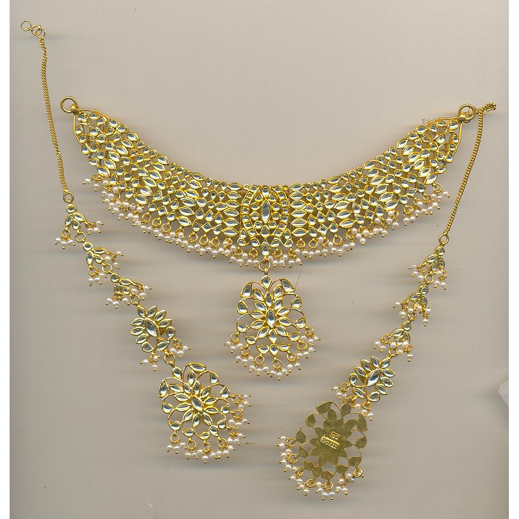 GOLD SET ROUND KUNDAN