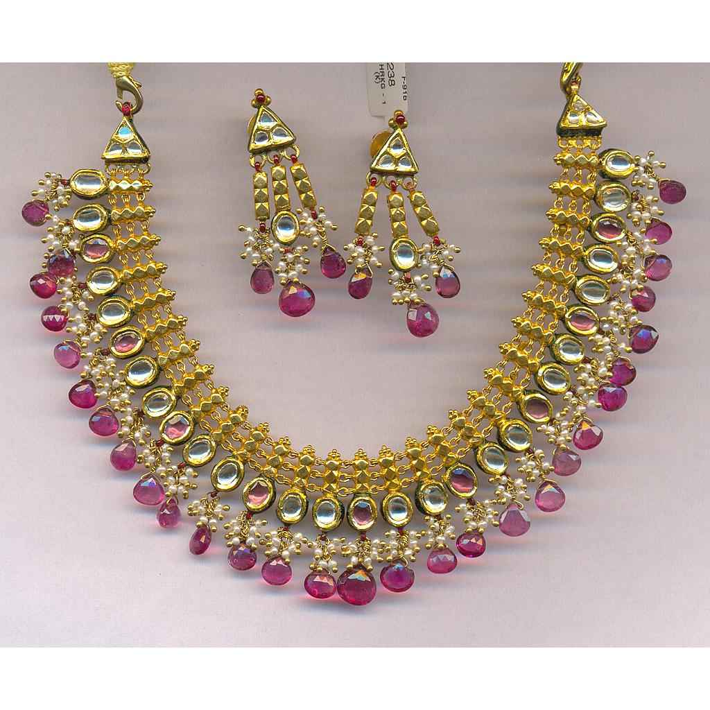 GOLD HALF SET ROUND KUNDAN GENERAL
