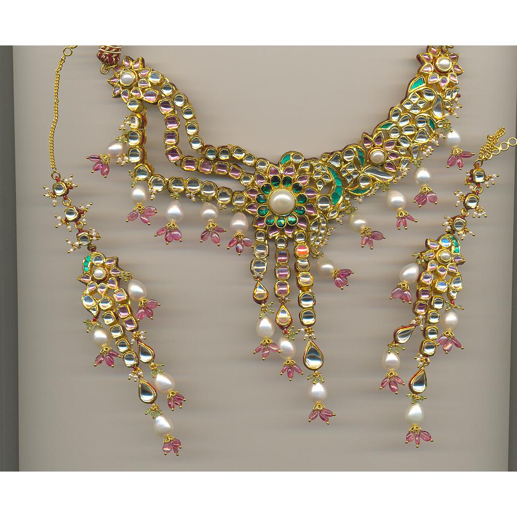 GOLD HALF SET ROUND KUNDAN GENERAL