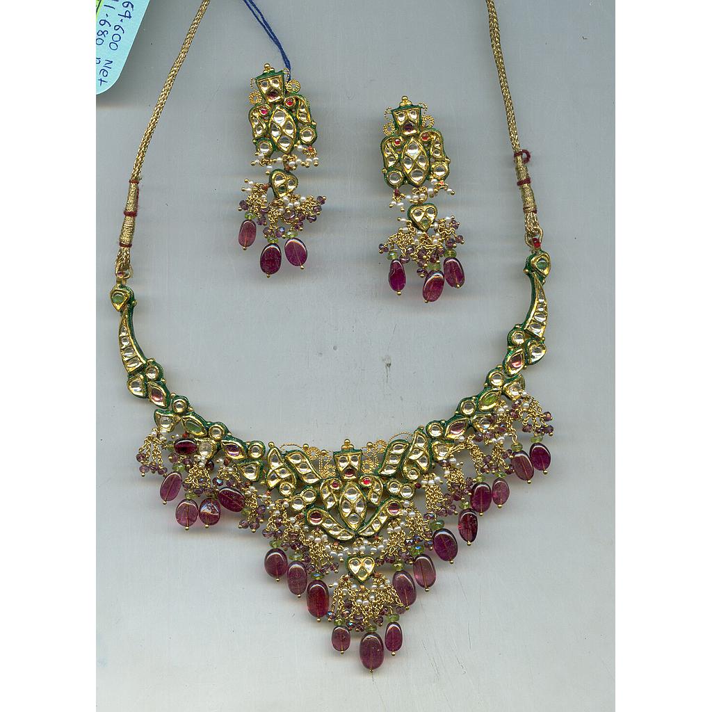 GOLD HALF SET ROUND KUNDAN GENERAL