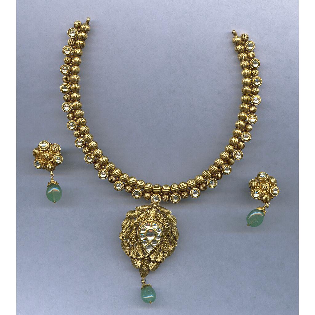 GOLD HALF SET ROUND KUNDAN GENERAL