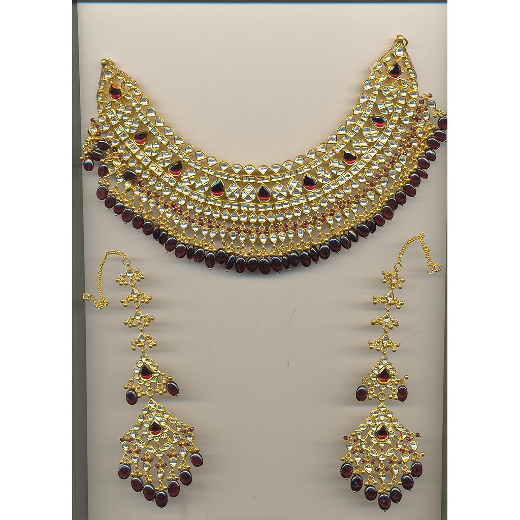 GOLD HALF SET ROUND KUNDAN GENERAL