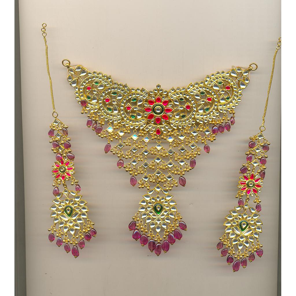GOLD HALF SET ROUND KUNDAN GENERAL