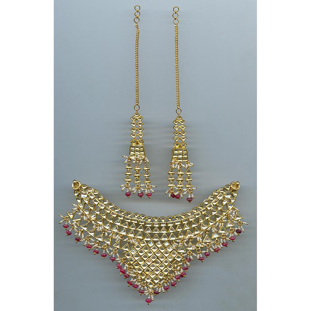 GOLD HALF SET ROUND KUNDAN GENERAL