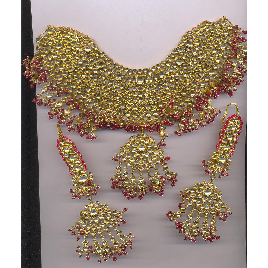 GOLD HALF SET ROUND KUNDAN GENERAL