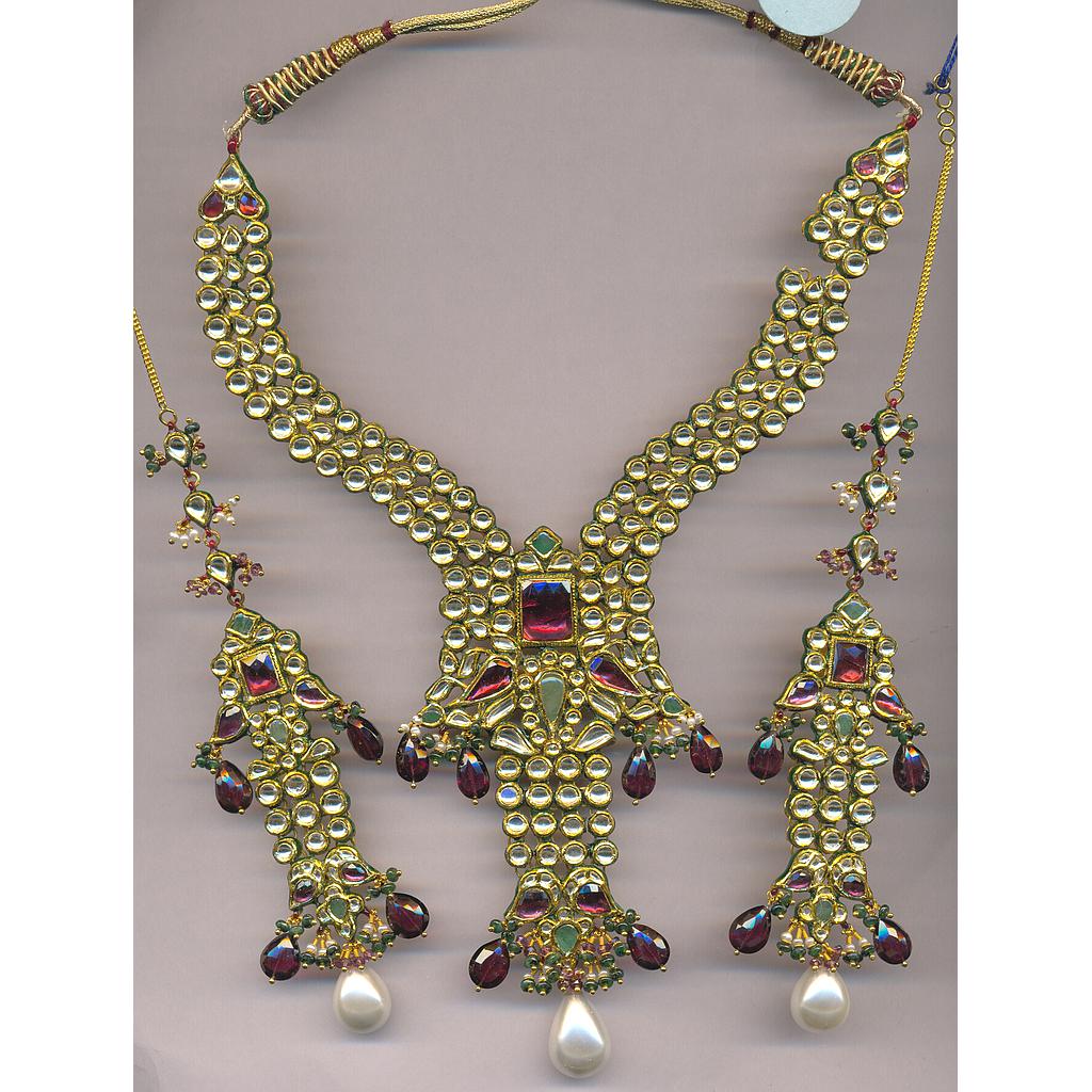 GOLD HALF SET ROUND KUNDAN GENERAL
