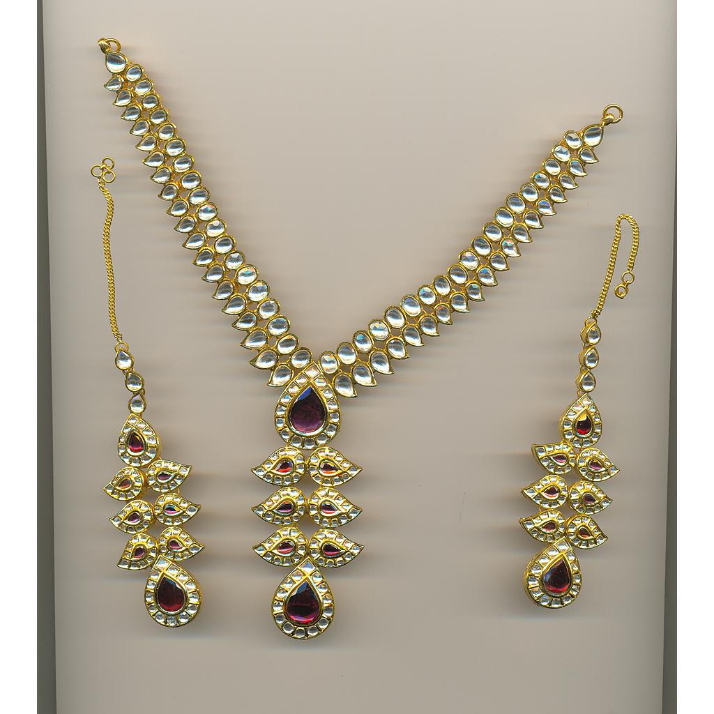 GOLD HALF SET ROUND KUNDAN GENERAL