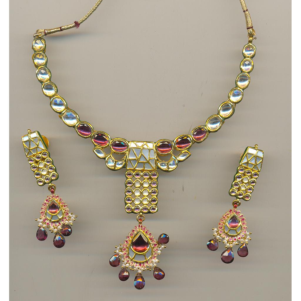 GOLD HALF SET ROUND KUNDAN GENERAL