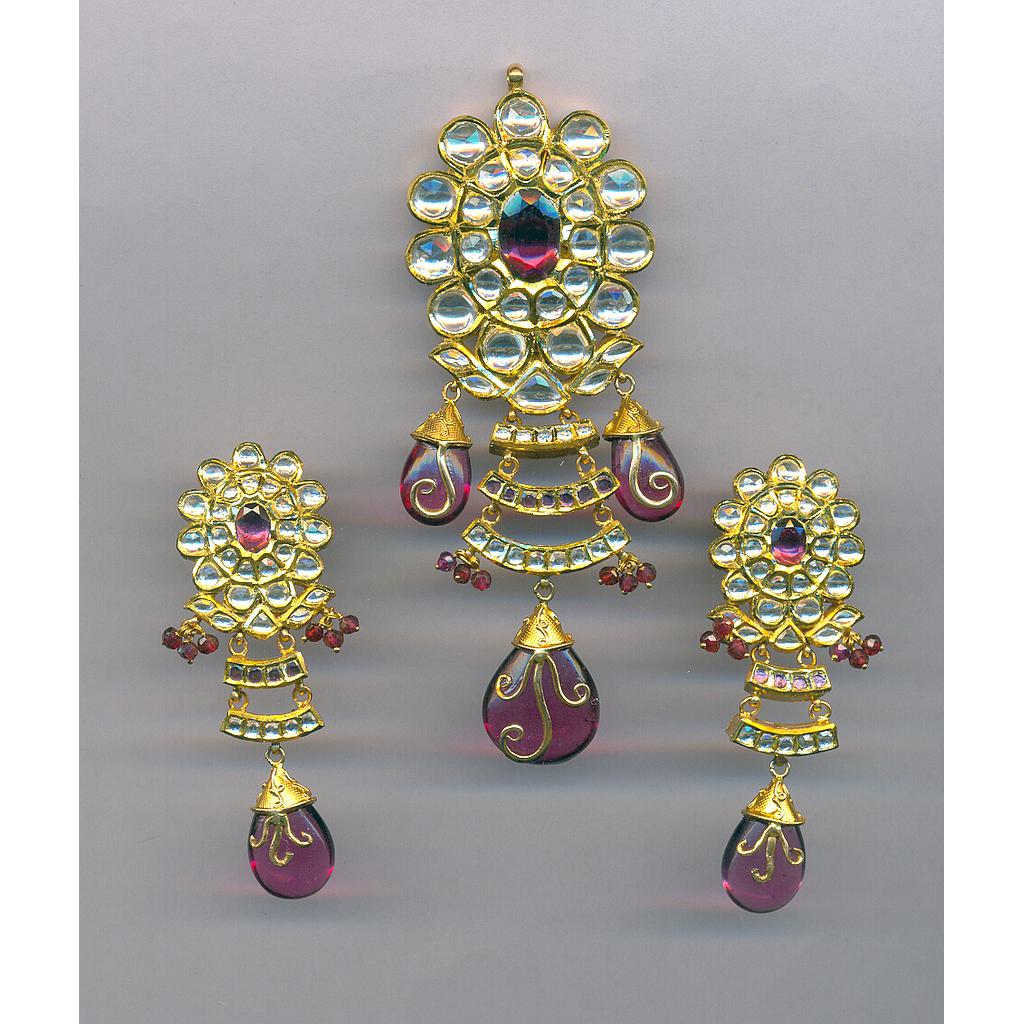 GOLD HALF SET ROUND KUNDAN GENERAL