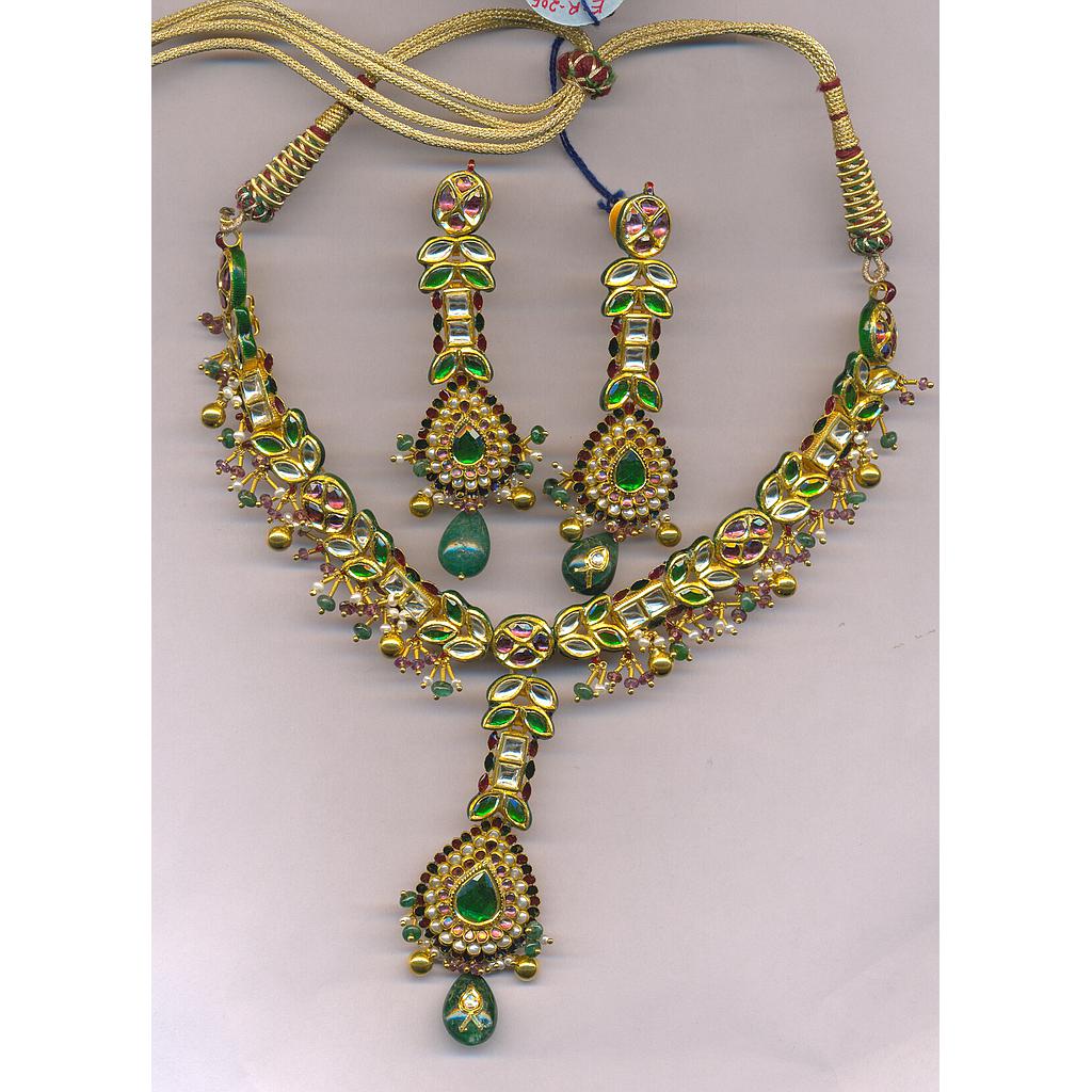 GOLD HALF SET ROUND KUNDAN GENERAL