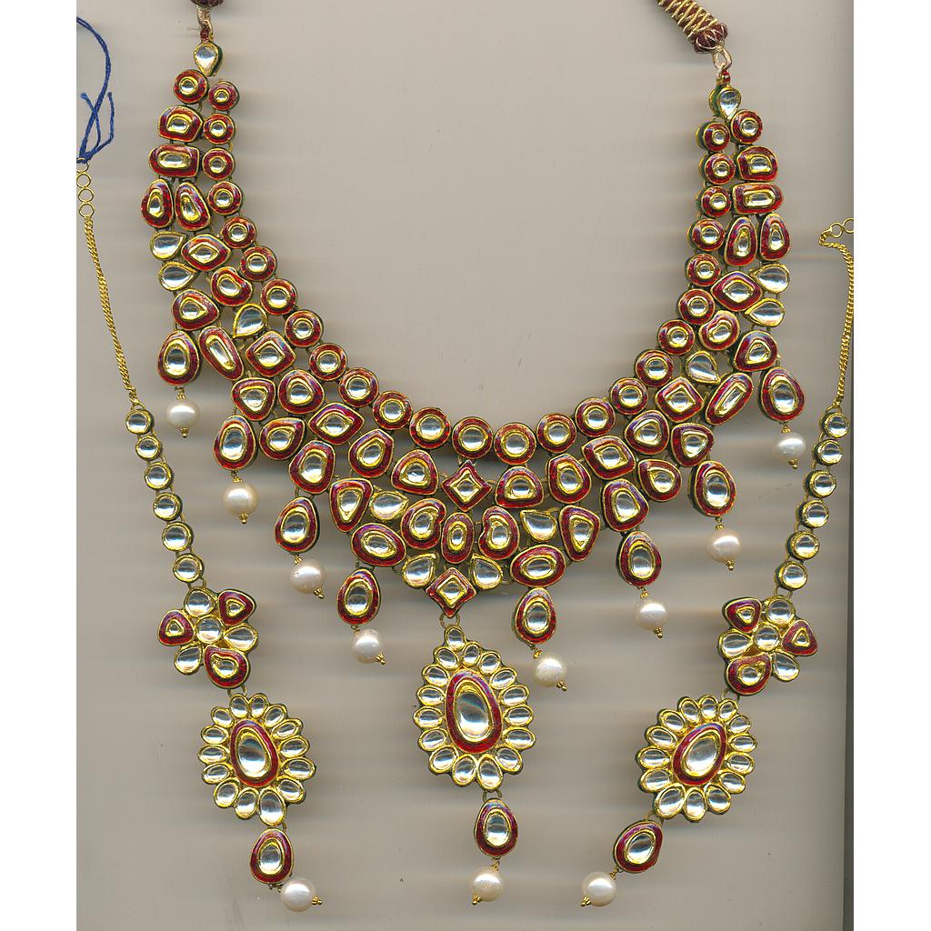 GOLD HALF SET ROUND KUNDAN GENERAL