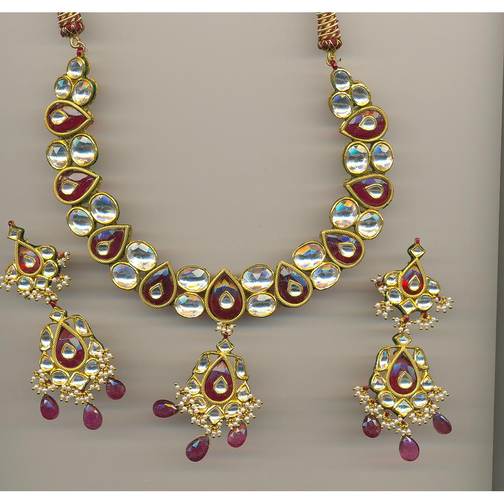 GOLD HALF SET ROUND KUNDAN GENERAL