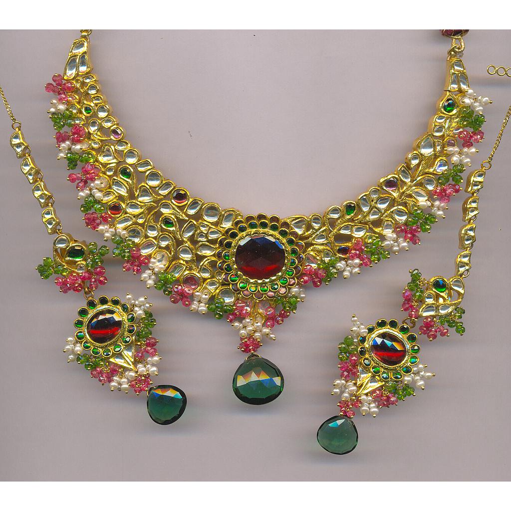 GOLD HALF SET ROUND KUNDAN GENERAL