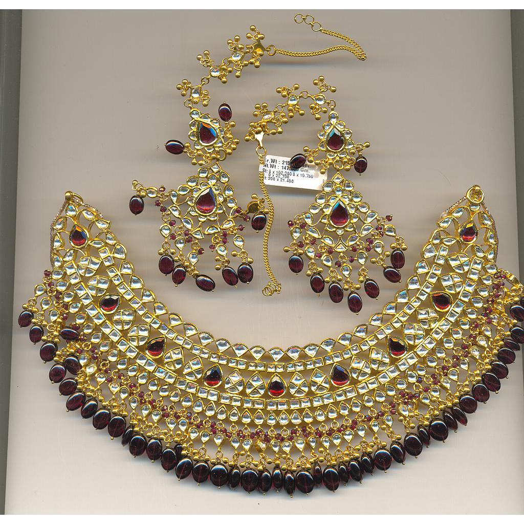 GOLD HALF SET ROUND KUNDAN GENERAL
