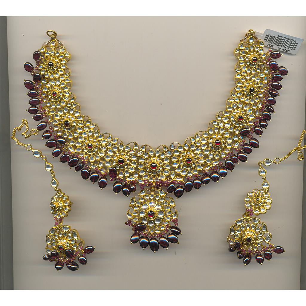 GOLD HALF SET ROUND KUNDAN GENERAL