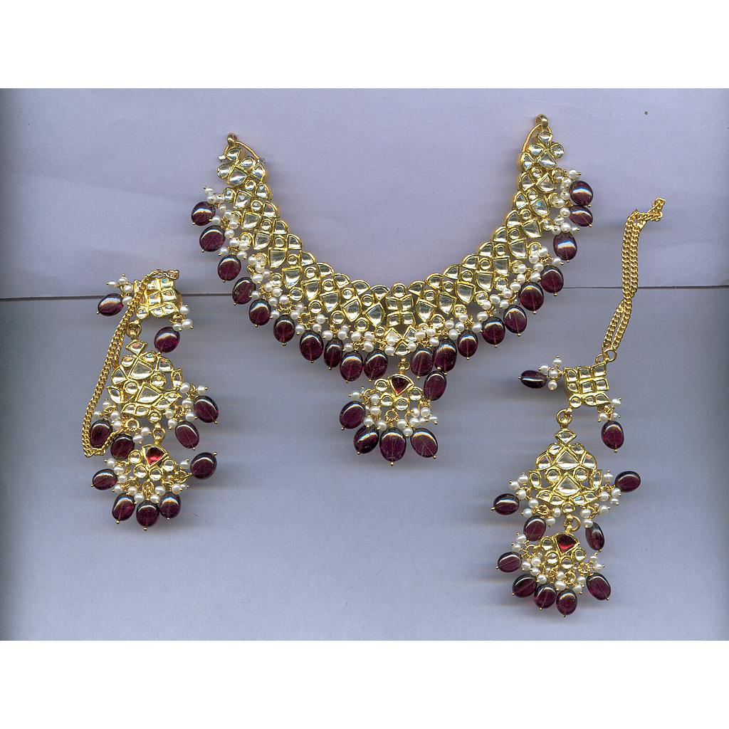 GOLD HALF SET ROUND KUNDAN GENERAL