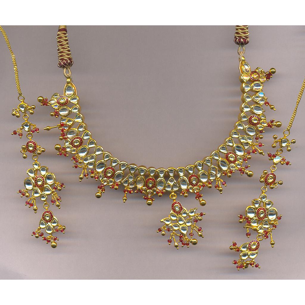 GOLD HALF SET ROUND KUNDAN GENERAL