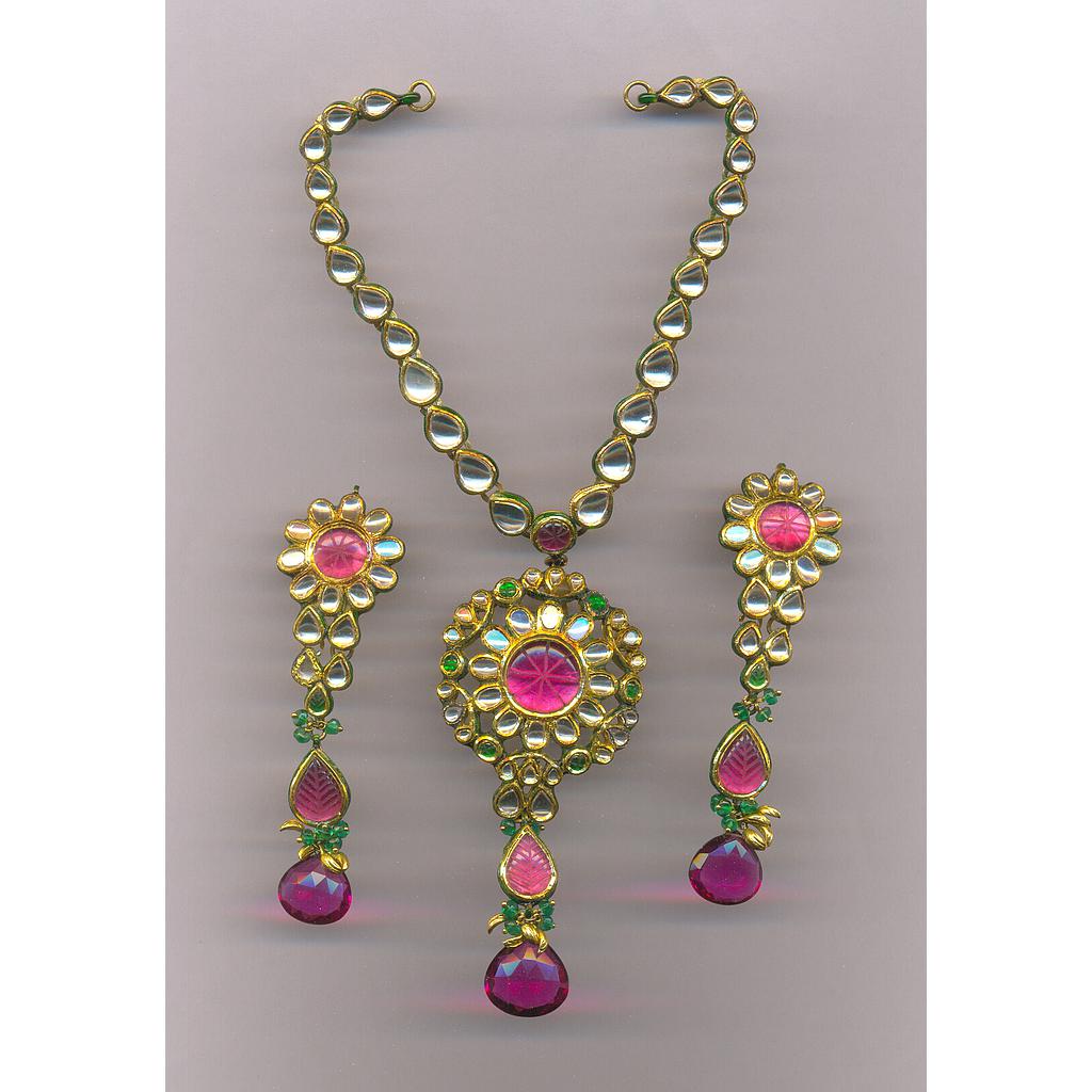 GOLD HALF SET ROUND KUNDAN GENERAL