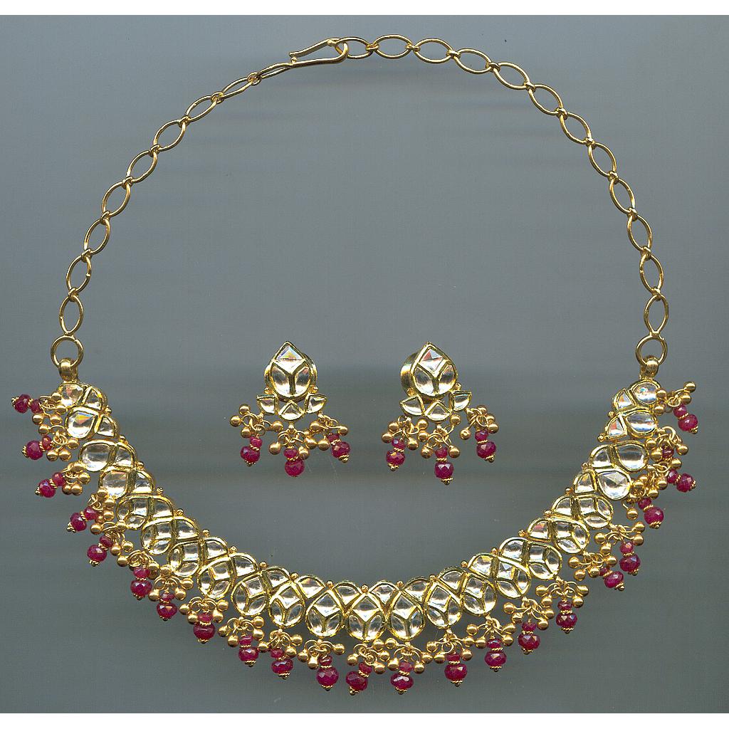 GOLD HALF SET ROUND KUNDAN GENERAL