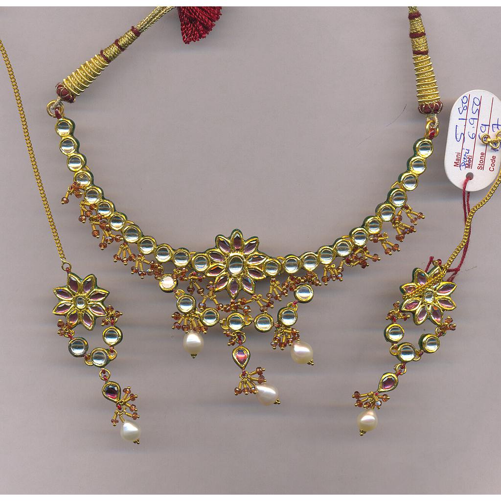 GOLD HALF SET ROUND KUNDAN GENERAL