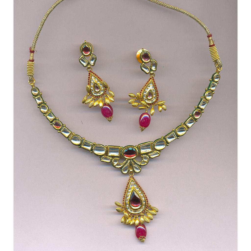 GOLD HALF SET ROUND KUNDAN GENERAL