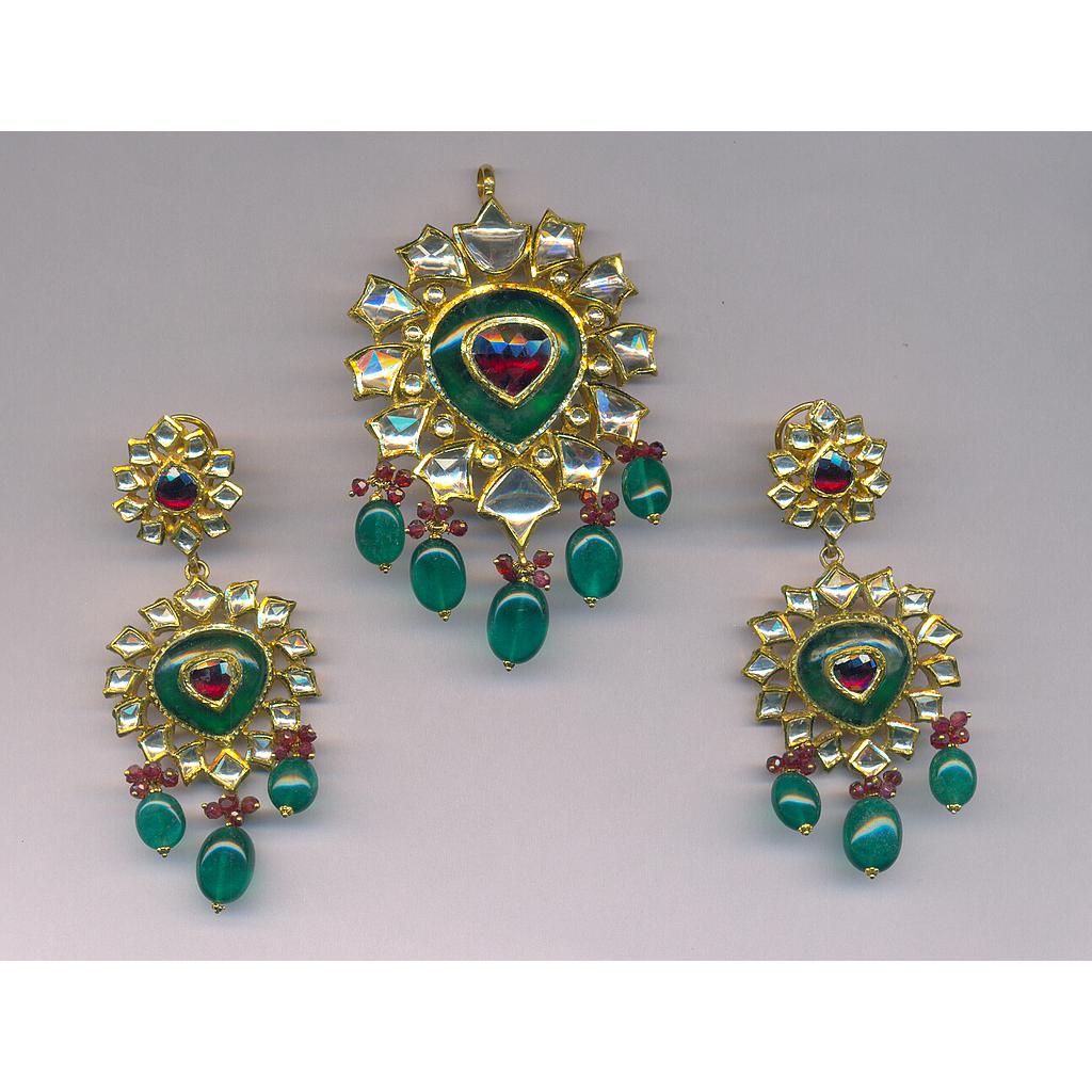 GOLD HALF SET ROUND KUNDAN GENERAL