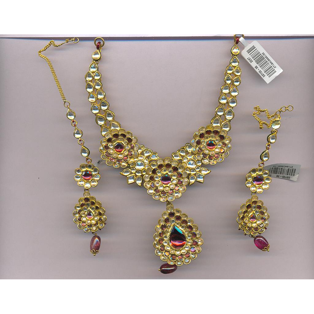 GOLD HALF SET ROUND KUNDAN GENERAL