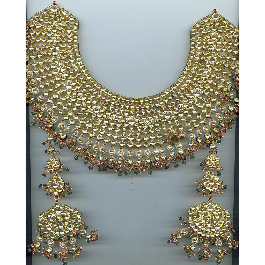 GOLD HALF SET ROUND KUNDAN GENERAL