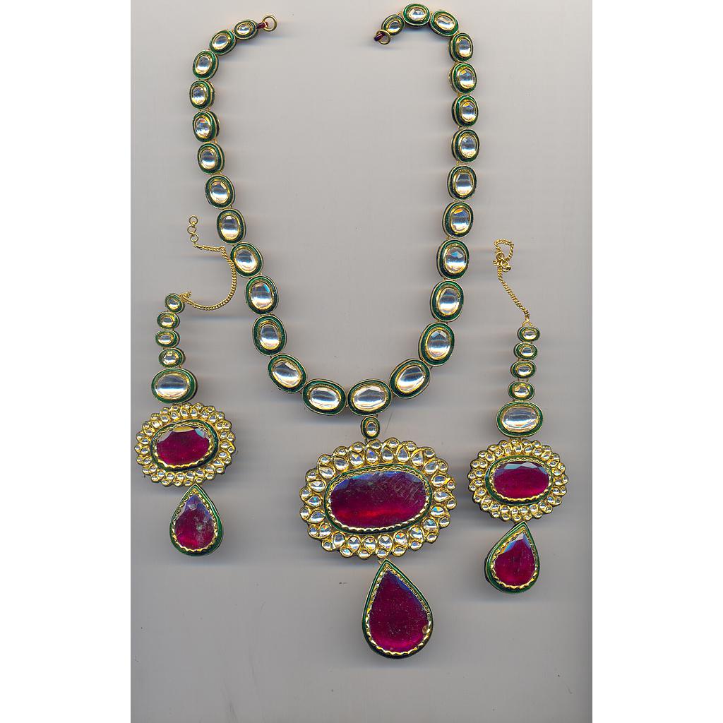 GOLD HALF SET ROUND KUNDAN GENERAL