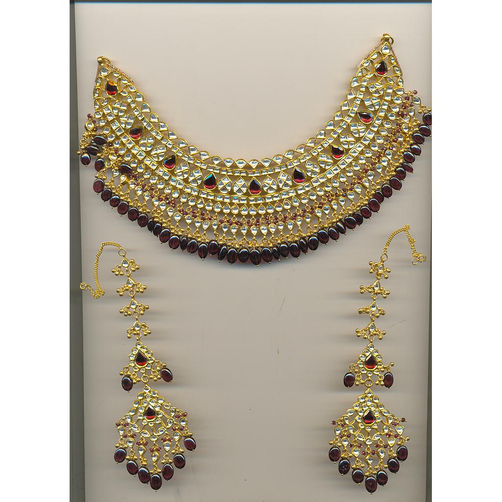 GOLD HALF SET ROUND KUNDAN GENERAL