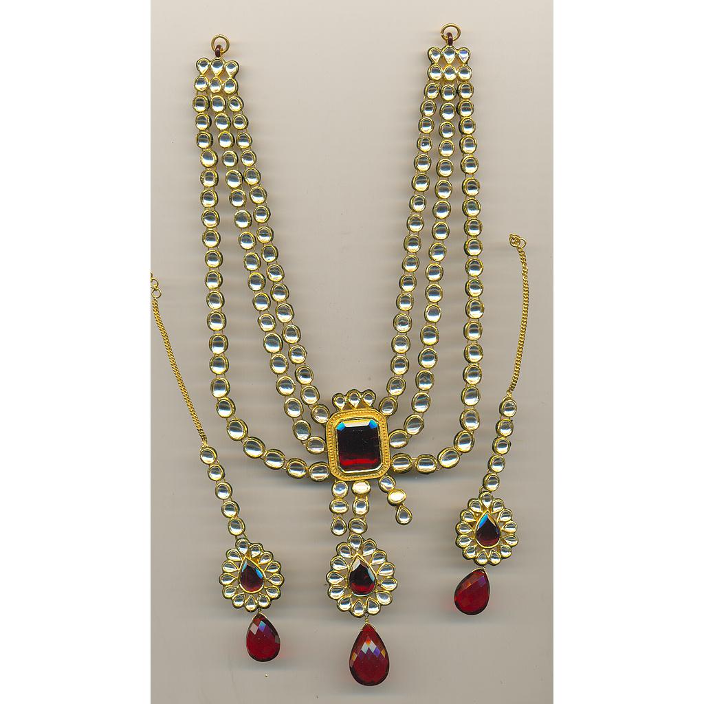 GOLD HALF SET ROUND KUNDAN GENERAL