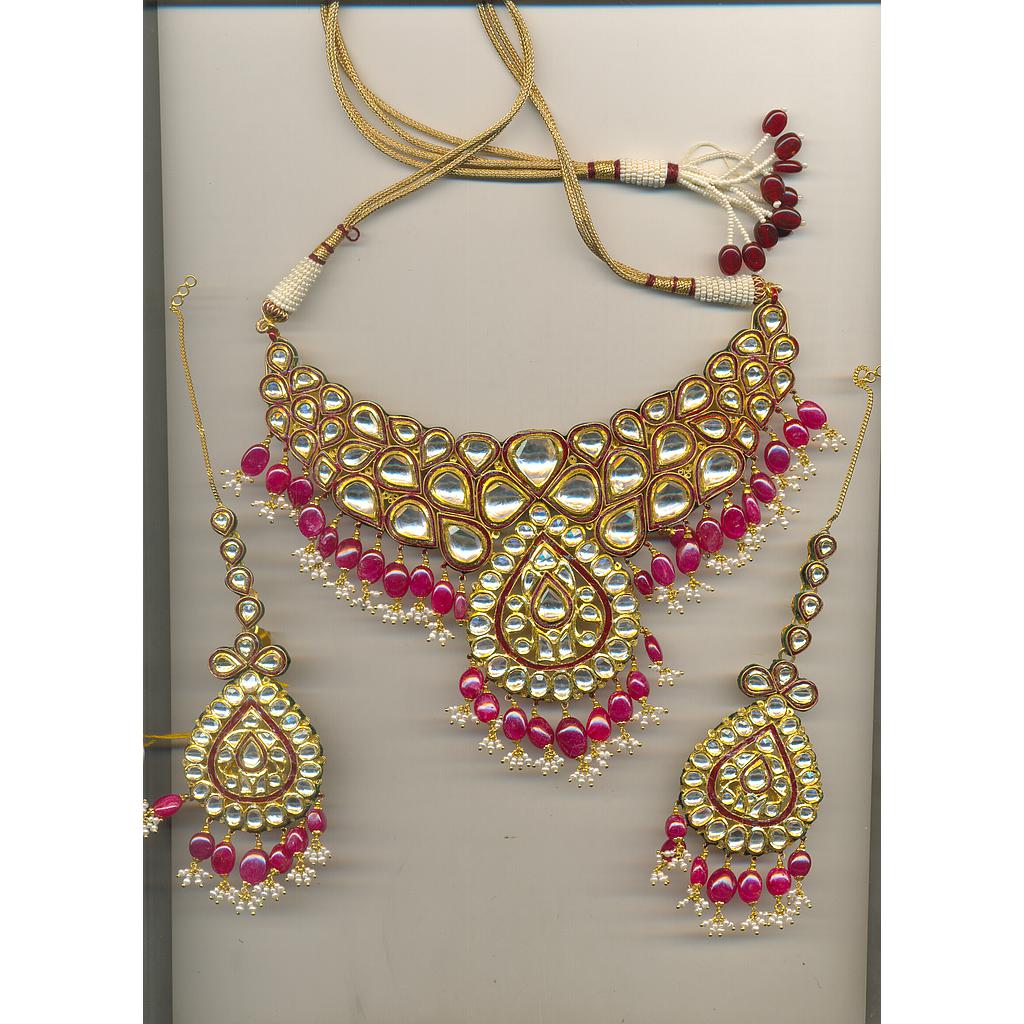 GOLD HALF SET ROUND KUNDAN GENERAL