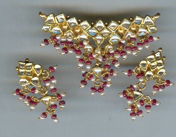 GOLD HALF SET ROUND KUNDAN GENERAL