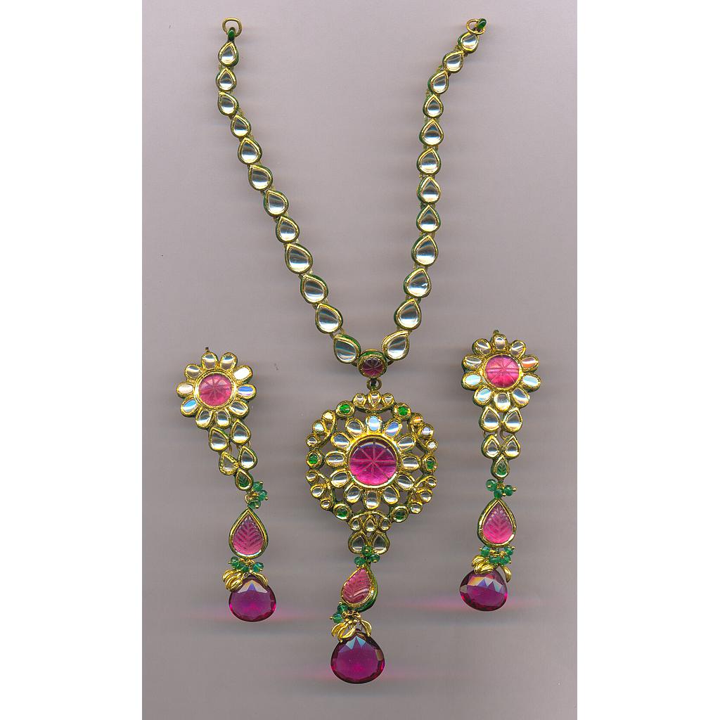 GOLD HALF SET ROUND KUNDAN GENERAL