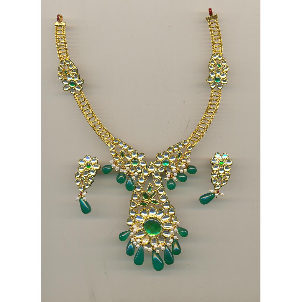 GOLD HALF SET ROUND KUNDAN GENERAL