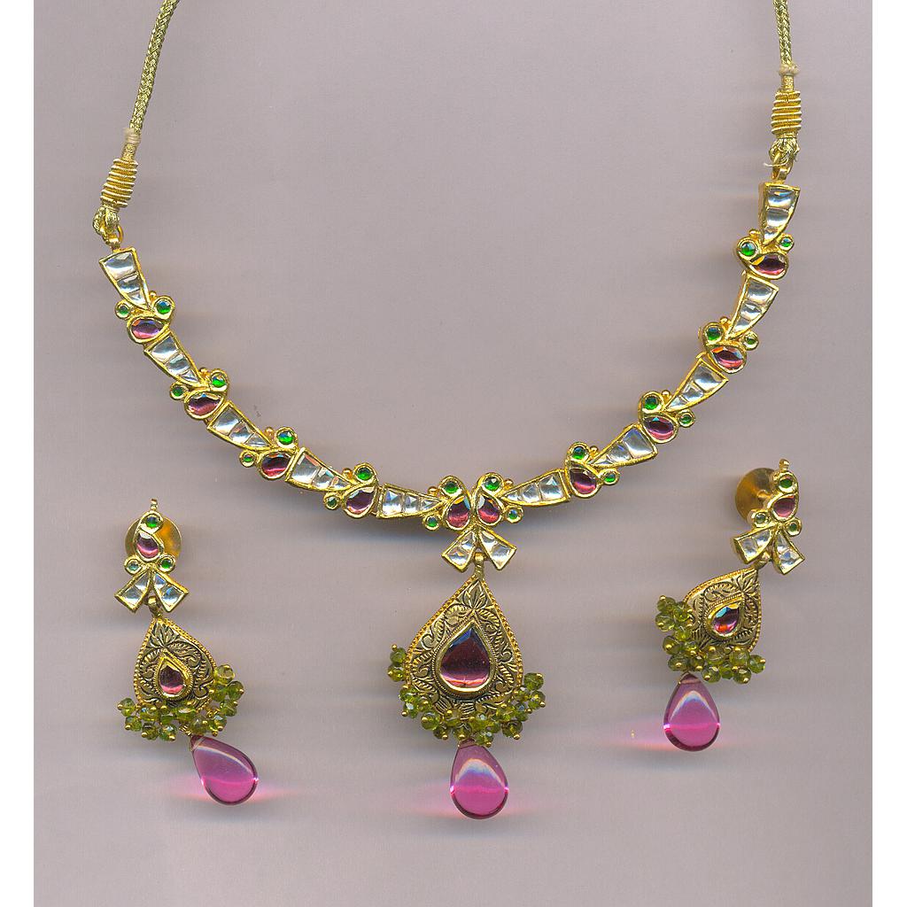 GOLD HALF SET ROUND KUNDAN GENERAL