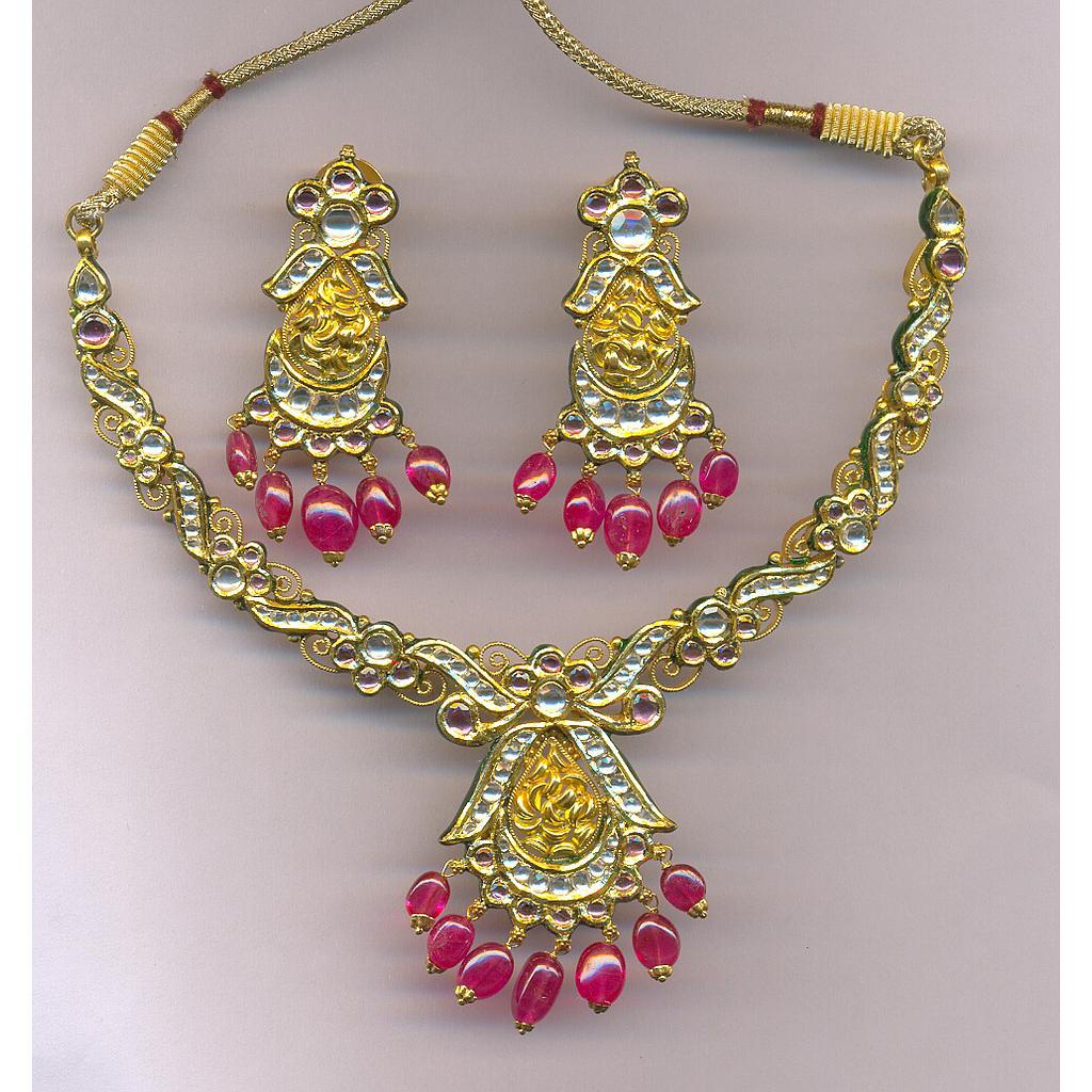 GOLD HALF SET ROUND KUNDAN GENERAL