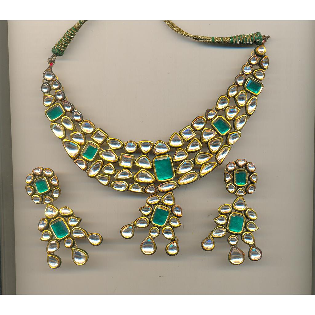 GOLD HALF SET ROUND KUNDAN GENERAL
