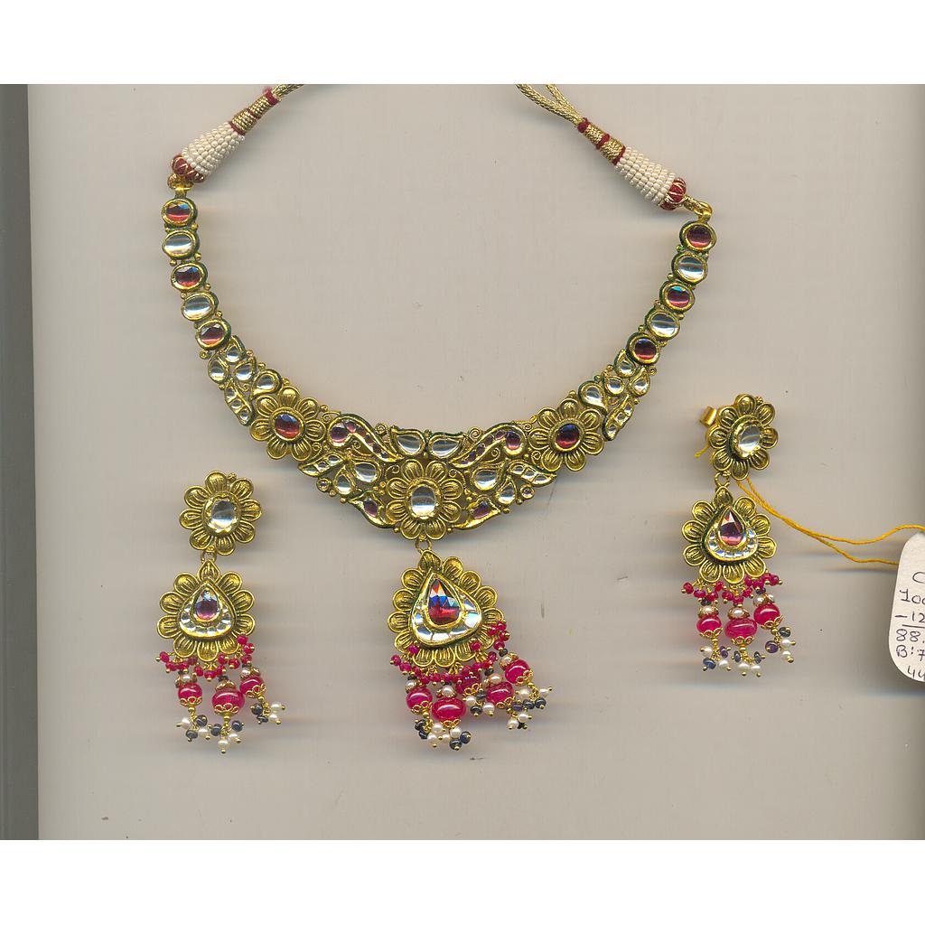 GOLD HALF SET ROUND KUNDAN GENERAL