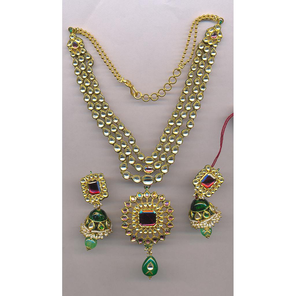 GOLD HALF SET ROUND KUNDAN GENERAL
