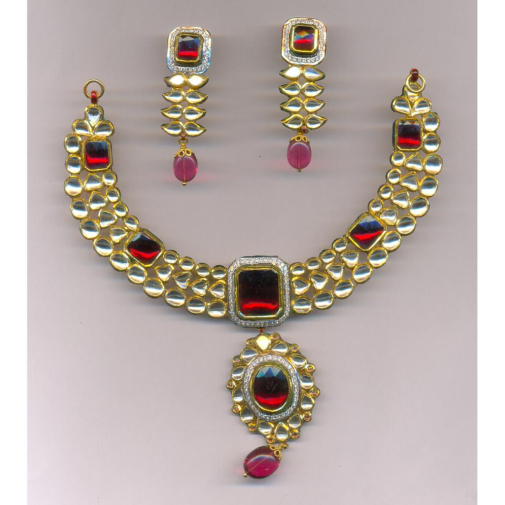GOLD HALF SET ROUND KUNDAN GENERAL